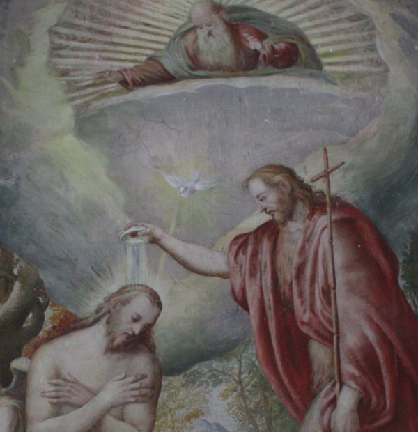 Chrzest Pański - obraz w Katedrze Świętych Florido i Amanzio - Città di Castello, Umbria, Włochy