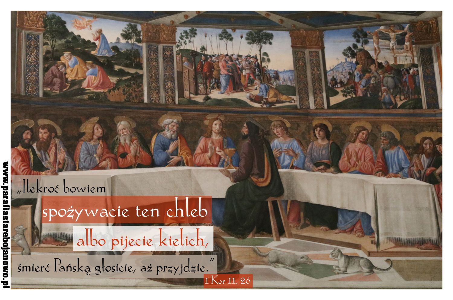„Ostatnia Wieczerza”, fragment fresku Rossellina Cosimo 1481–82r, Kaplica Sykstyńska, Watykan, Włochy