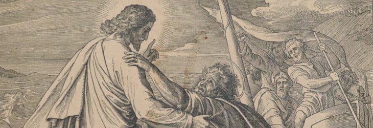 Pan Jezus ratuje tonącego Piotra