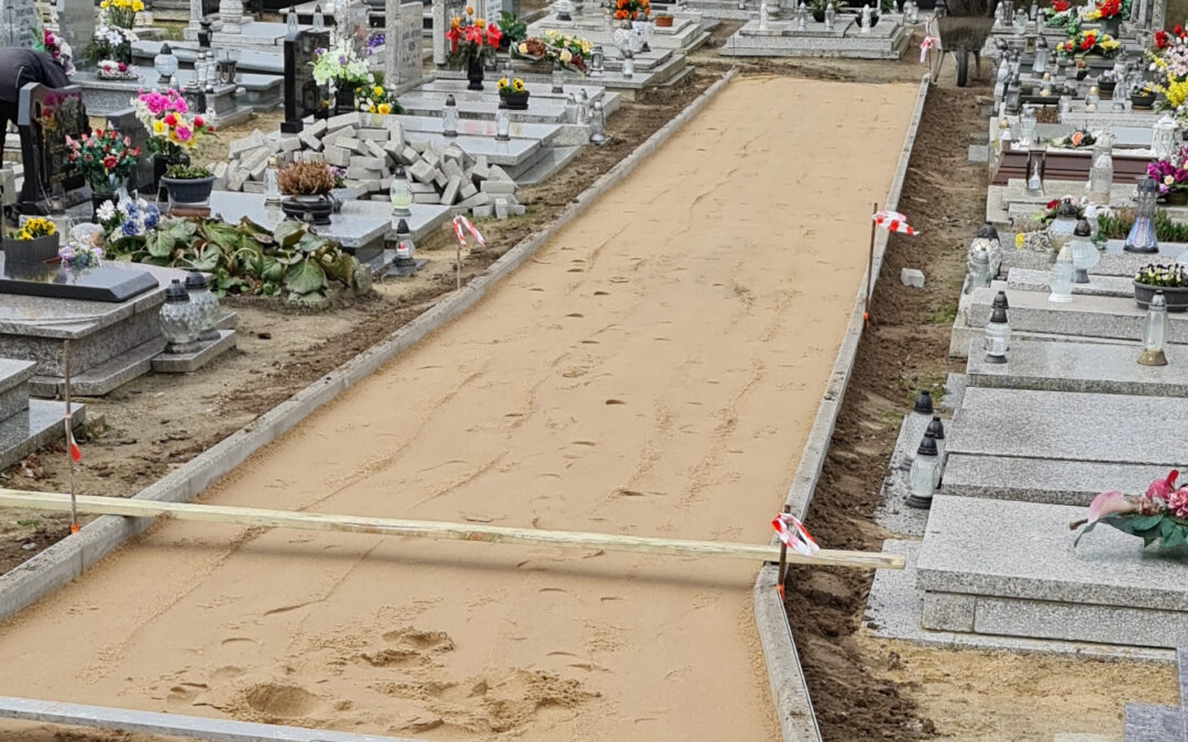 Prace budowlane na cmentarzu – 29.03.2021r.