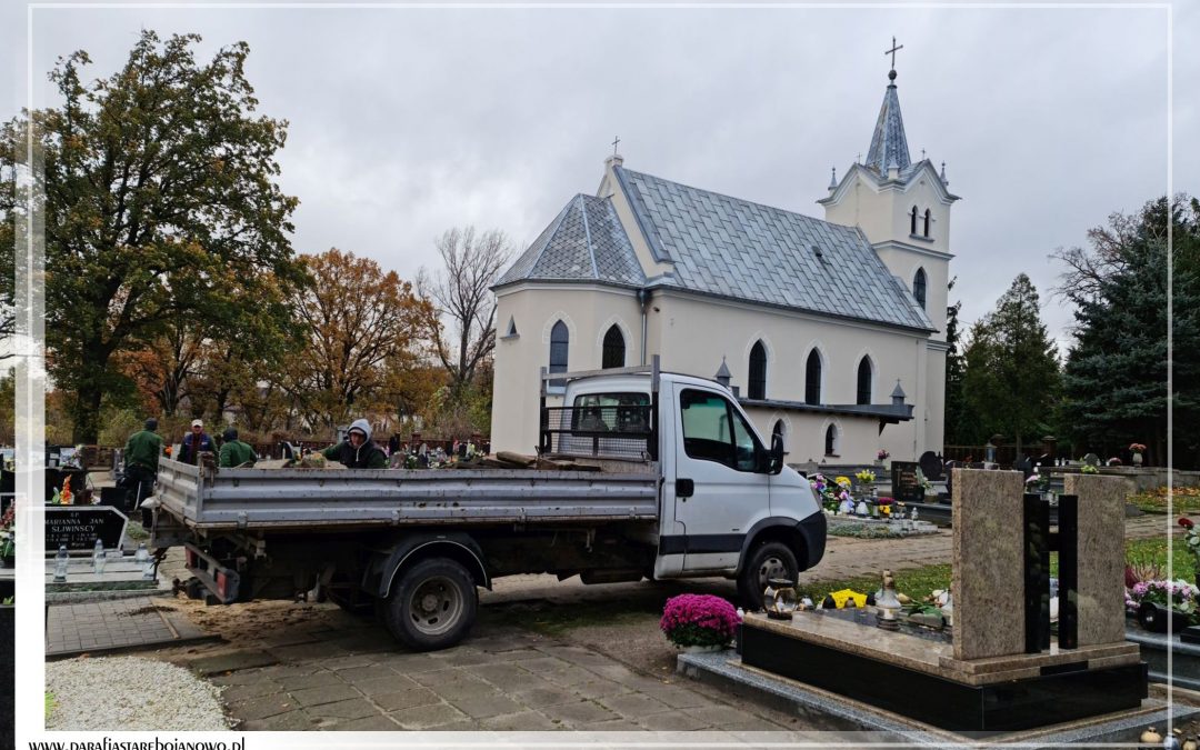 Kontynuacja prac remontowych na cmentarzu – 12.11.2021r.