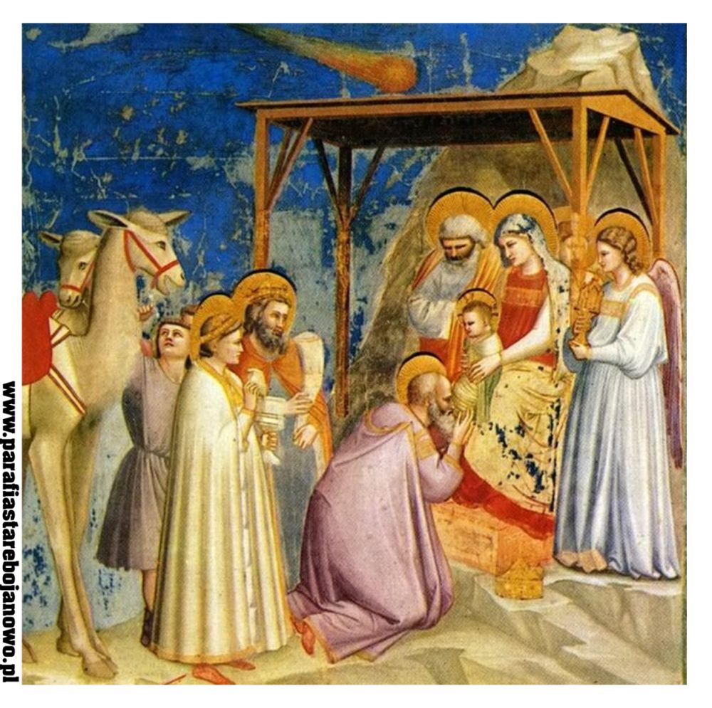 Pokłon trzech Króli - Giotto di Bondone, fresk XIV w. Capella degli Scrovegni, Padwa